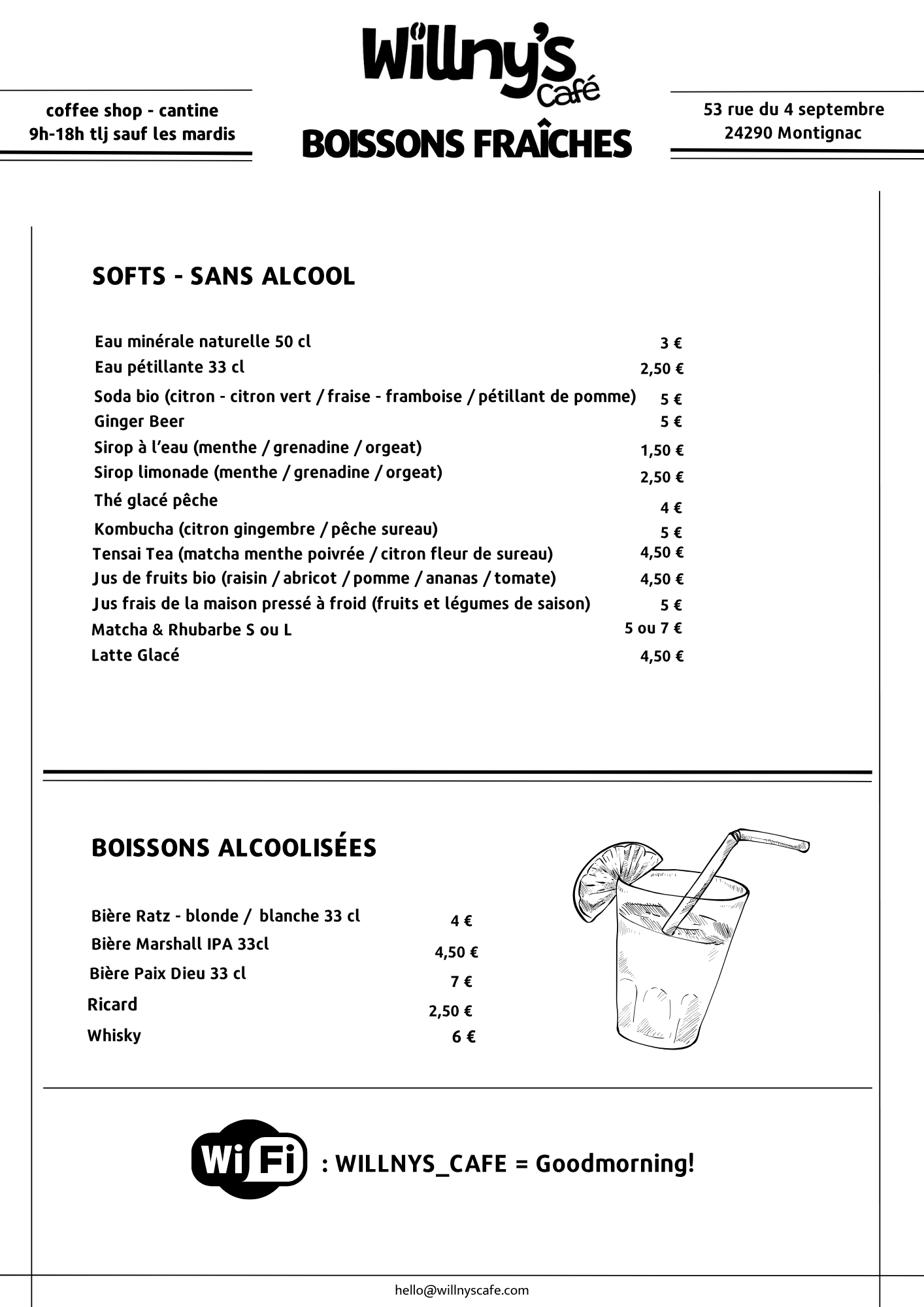 Menu Willny's p3